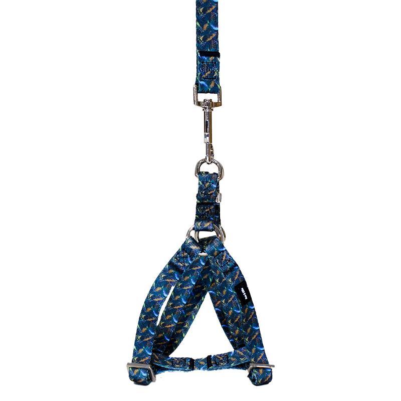 Louis Vuitton Blue Harness & Leash Set freeshipping - The Good Dog